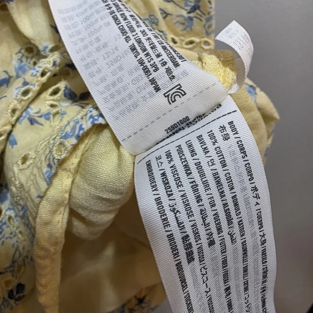 Abercrombie & Fitch Kids Ruffle Sleeve Dress Yellow & Blue Floral Size 13/14 - Picture 12 of 15